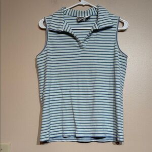 90’s vintage Jason Maxwell Blue and White Striped Tank Top